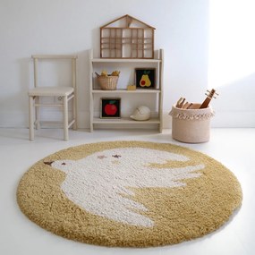 Детски килим в цвят жълта охра ø120 cm Bohemian Bird Miel – Nattiot