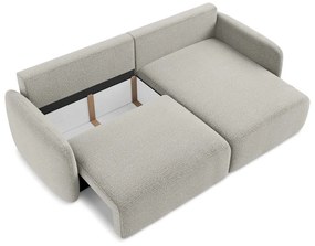 Светлосив разтегателен ъглов диван с място за съхранение (десен ъгъл) Kalena – Makamii