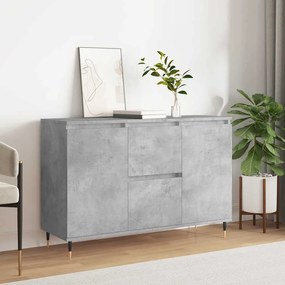 827200 vidaXL Сайдборд, бетонно сив, 101,5x35x70 см, инженерно дърво
