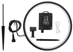 Шпикова лампа черна 60 см с презареждаема LED и слънчева IP65 - Adalind