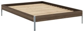 Кафяво двойно легло от масивен бор с включена подматрачна рамка 140x200 cm Core – Karup Design