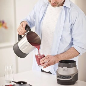 Блендер за супа с нагревател Russell Hobbs Soup & Blend 21480-56, 1200W, 1.75L, 8 програми, Звук, Поддържане на топлина, Черен/инокс