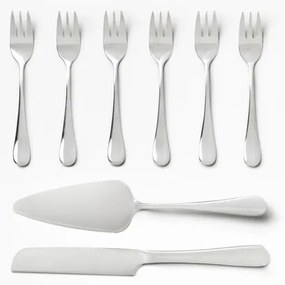 Бели/сребристи десертни вилици в комплект от неръждаема стомана The Essentials Cake Tools – Printworks