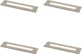 Комплект от 4 модерни наземни прожектора стомана 30 см вкл. LED IP65 - Eline