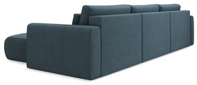 Син разтегателен ъглов диван с място за съхранение (U форма) Kapua – Makamii