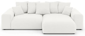 Бял разтегателен ъглов диван с място за съхранение (променлив) Luma – Ropez