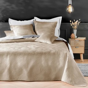 Светлокафяво комплект шалте и калъфка за възглавница 240x260 cm Solange – douceur d'intérieur