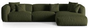 Зелен модулен ъглов диван (десен ъгъл) Martina – Micadoni Home