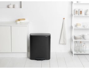 Кош за боклук Brabantia Bo Pedal 1003185, 60 л, Леко затваряне, Противоплъзгаща основа, Черен