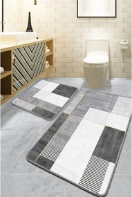Сиви килими за баня в комплект 2 бр. 60x100 cm Pendor – Foutastic