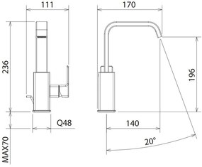 Кран за тоалетна LaTorre Profili Plus II
