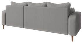 Светлосив ъглов диван от рипсено кадифе (десен ъгъл) Beata – Ropez