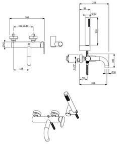 Кран баня Vicario Slim-Inox