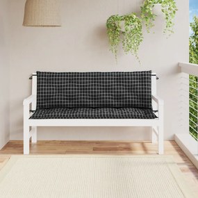Възглавници за градински пейки 2 бр черно каре 150x50x7 см плат