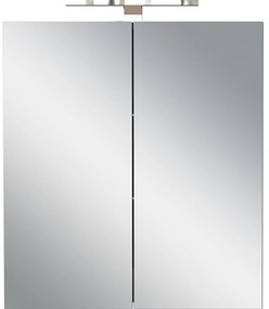 Антрацитен стенен шкаф за баня с огледало 60x71 cm Arcena – Germania