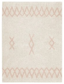 Розов и кремав ръчно изработен памучен килим подходящ за пране 120x160 cm Atlas Natural – Lorena Canals