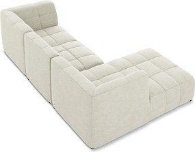 Бежов ъглов диван от прежда с примки от букле (ляв ъгъл) Aloha – Makamii