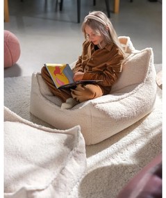 Кремав детски пуф от букле Square – Wigiwama