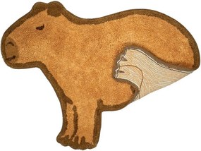 Кафяв памучен детски килим 52x68 cm Capybara – Sass &amp; Belle