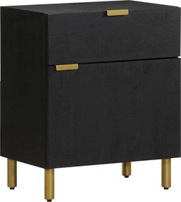 4017656 vidaXL Нощно шкафче, черно, 50x33x60 см, инженерно дърво