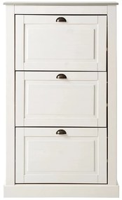 Бяла накланяща се стойка за обувки от масивен бор Toby – Støraa