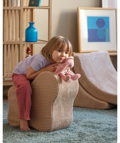 Светлокафяв детски пуф от рипсено кадифе Cloud – Wigiwama