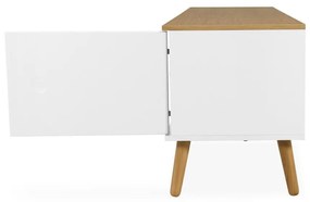 Бяла маса за телевизор с дъбови крака, широчина 192 cm Dot - Tenzo