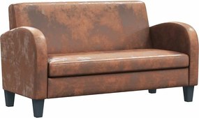 245585 vidaXL Двуместен диван, изкуствен велур, кафяв