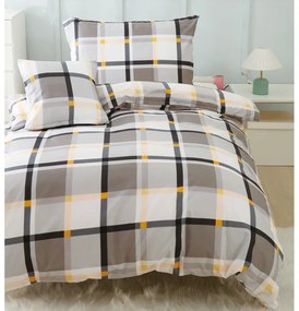 Кафяво и кремаво спално бельо за единично легло от микросатен, 3 части 140x200 cm Henry - My House