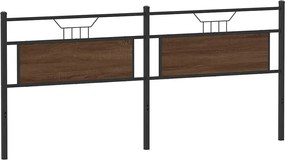 4106878 vidaXL Резервна табла за легло, кафяв дъб, 193 см, инженерно дърво и стомана