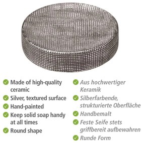 Керамична сапунерка в сребрист цвят Rivara – Wenko