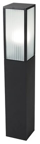 Умна външна подова лампа черна с оребрено стъкло 80 см вкл. WiFi A60 - Charlois