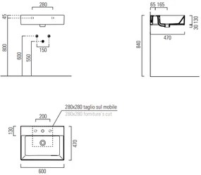 мивка Gsi Kube X-60 x 47 x 13