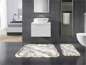 Сиви/ в златист цвят килими за баня в комплект 2 бр. 60x100 cm – Foutastic