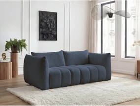 Тъмносин диван от прежда с примки от букле 234 cm Azra – Bobochic Paris