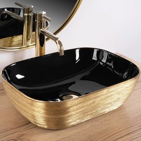Умивалник за плот Rea Belinda BLACK BRUSH GOLD