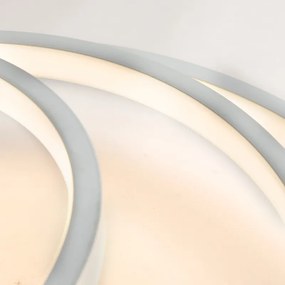 Модерна таванна лампа бяла с LED и димер - Rondas