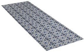 Бяло и синьо пластмасово килимче за баня 65x200 cm Murcia - Wenko
