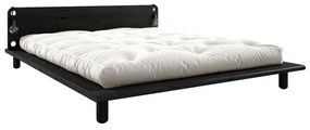 Черно двойно легло от борова дървесина с решетка 180x200 cm Peek - Karup Design