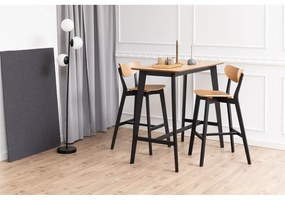 Бар столове в цвят на дървесина от черен естествен каучук в комплект от 2 броя 105 см Roxby - Actona