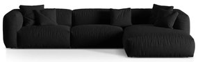 Черен модулен ъглов диван (десен ъгъл) Martina – Micadoni Home