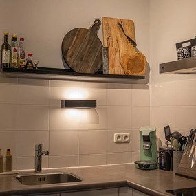 Дизайнерски правоъгълен стенен аплик черен 25 см - Houx