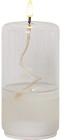 Бяла LED свещ в стъклен фламандър, височина 17,5 см Flamme Dot - Star Trading