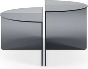 Сиви стъклени кръгли масички за кафе в комплект 2 бр. ø 80 cm Velta – MOME