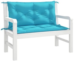 Възглавници за градински пейки 2 бр тюркоаз 100x50x7 см плат