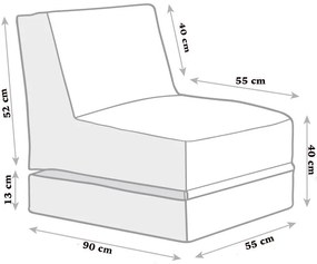 Градински пуф Siesta Sofa Bed Pouf, цвят Розов
