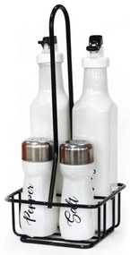 Horecano - Стъклен оливерник от 5 части на метална стойка "VINTAGE"-(HC-32122)