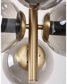 Висяща лампа със стъклен абажур в сиво-златисто ø 15 cm Forte - Squid Lighting