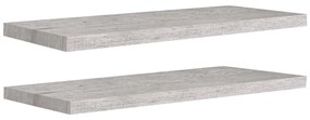 326601 vidaXL Окачени стенни рафтове, 2 бр, бетонно сиви, 80x23,5x3,8 см, МДФ