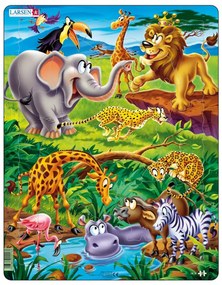 Larsen - Пъзел:  Детски – "Африкански животни" – 18 части, голям